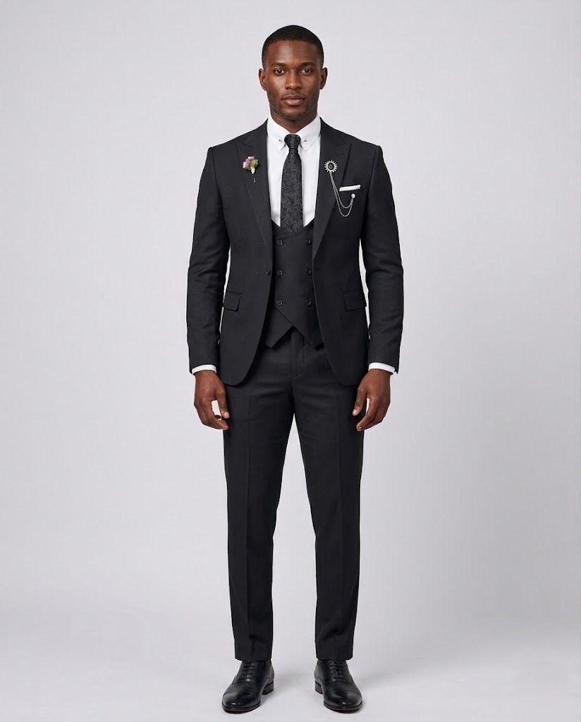 3PC MEN PLAIN SUIT